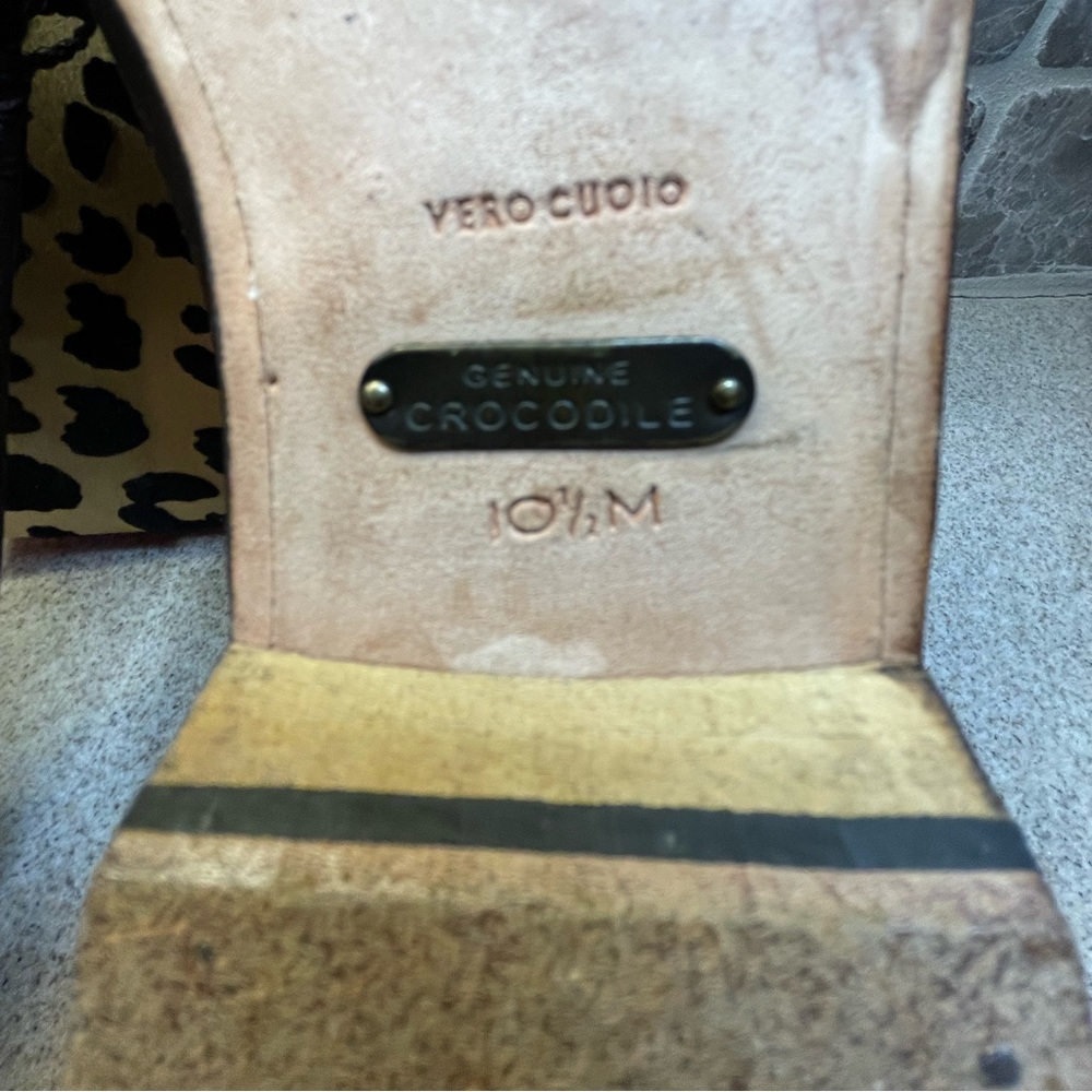 MEZLAN SHOES SIZE 10 1/2 M.  BLACK WITH BRAIDED BOW.  CROCODILE - Picture 7 of 16